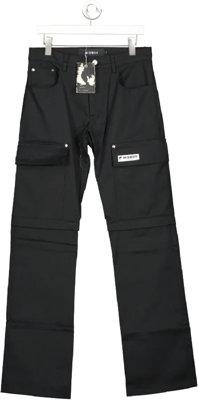 MISBHV Black Organic Cotton-recycled Polyester Blend 2-in-1 Cargo Trousers BNWT UK M Trousers Running Lightweight