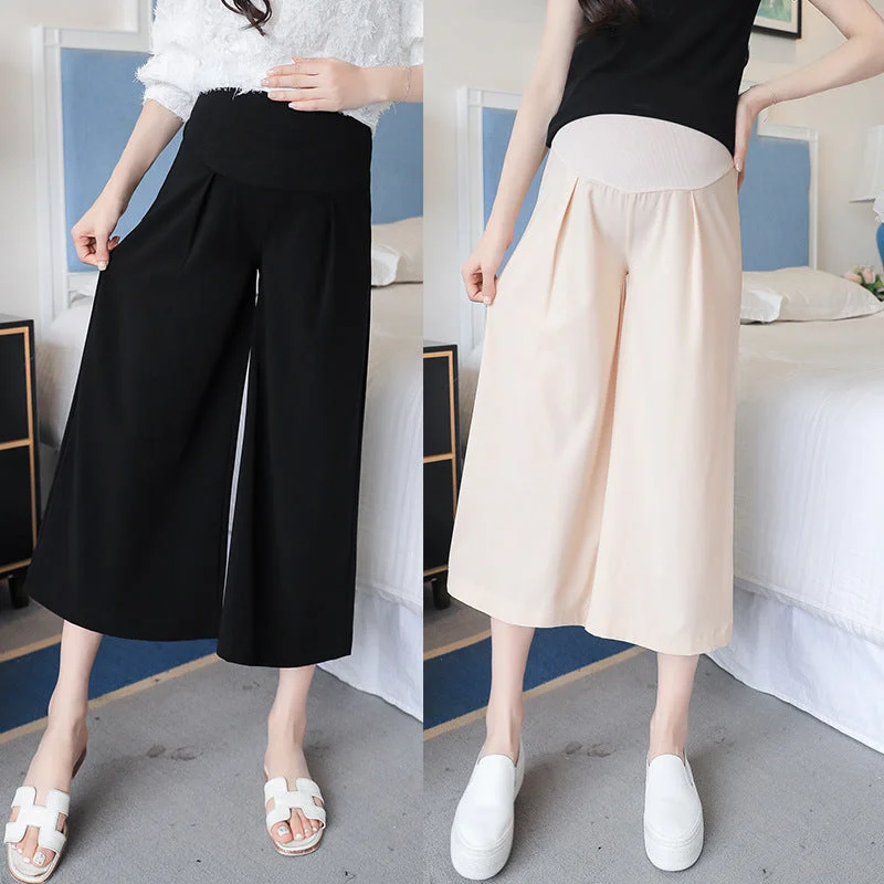 NiDELL: Women’s Vintage Trousers Belly Support For Summer Trousers Bridal Satin