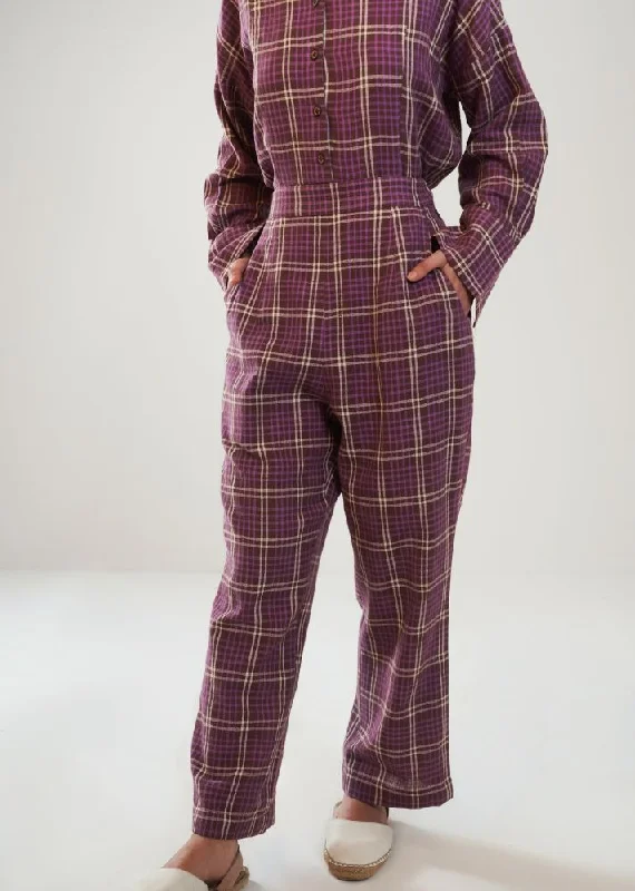 Purple Garden Trousers Trousers Silk Elegant