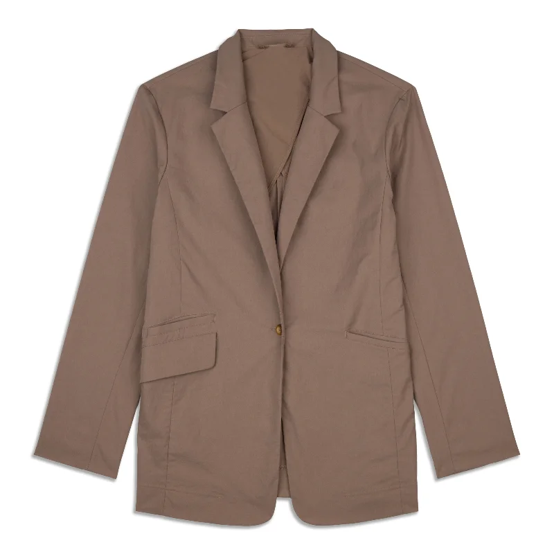 Relaxed-Fit Twill Blazer - Resale Silk Women's Blazer