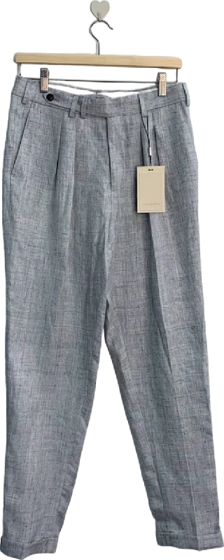 Suitsupply Light Grey Blake Double Pleat Trousers EU 44 UK 28 Trousers Floral Bohemian