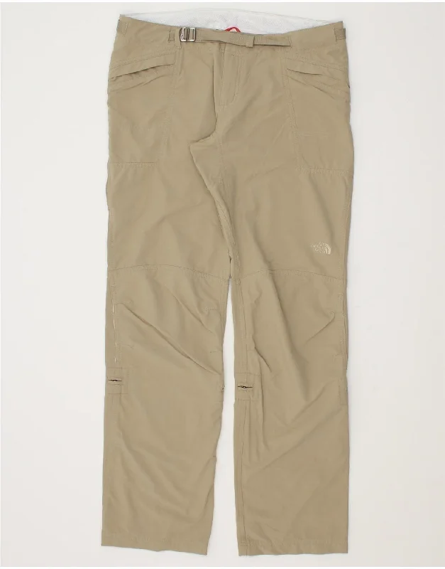 THE NORTH FACE Womens Straight Casual Trousers US 8 Medium W34 L32  Beige Trousers Flared Retro