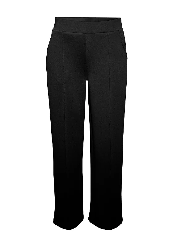 Vero Moda Panna High Rise Wide Leg Trouser, Black Trousers Seasonal Trendy